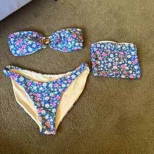 Blue and Pink Sequin Bikini Set